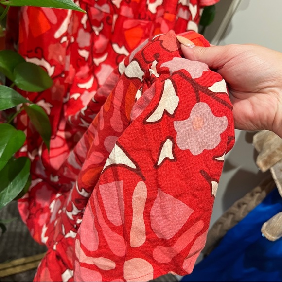 Women's Zinnia Floral Print Bell Sleeve Midi Dress - RHODE x Target Red/Pink - Picture 4 of 9